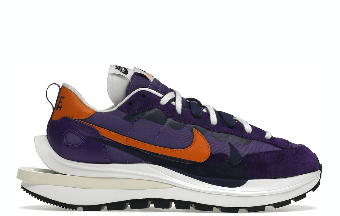 sacai x nike vaporwaffle dark iris orange