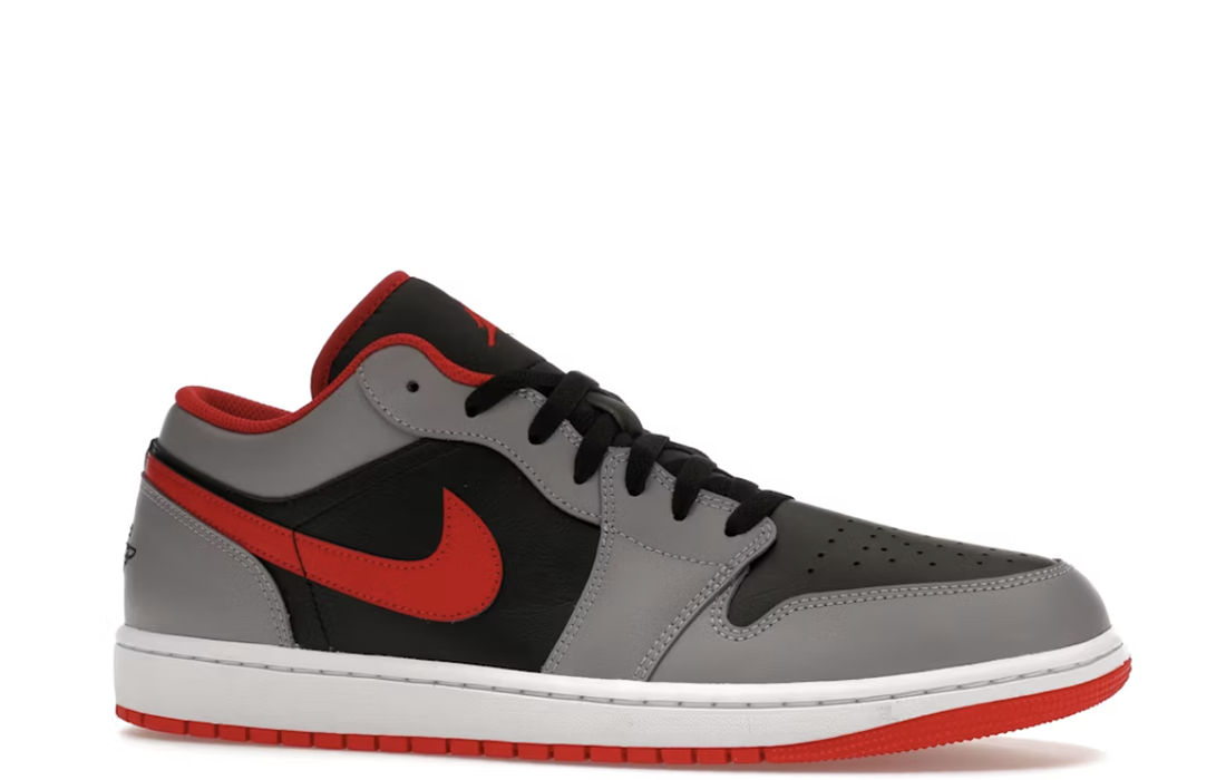 Nike Air Jordan 1 Low "Black Light Smoke Grey Gym Red"