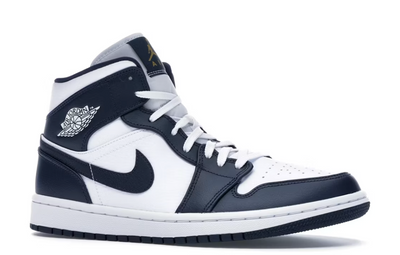 Nike Air Jordan 1 Mid "White Metallic Gold Obsidian"