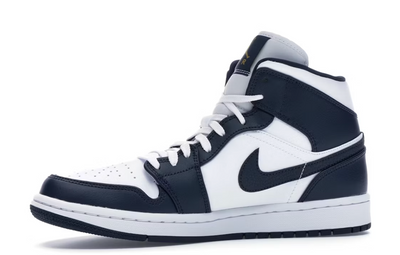 Nike Air Jordan 1 Mid "White Metallic Gold Obsidian"