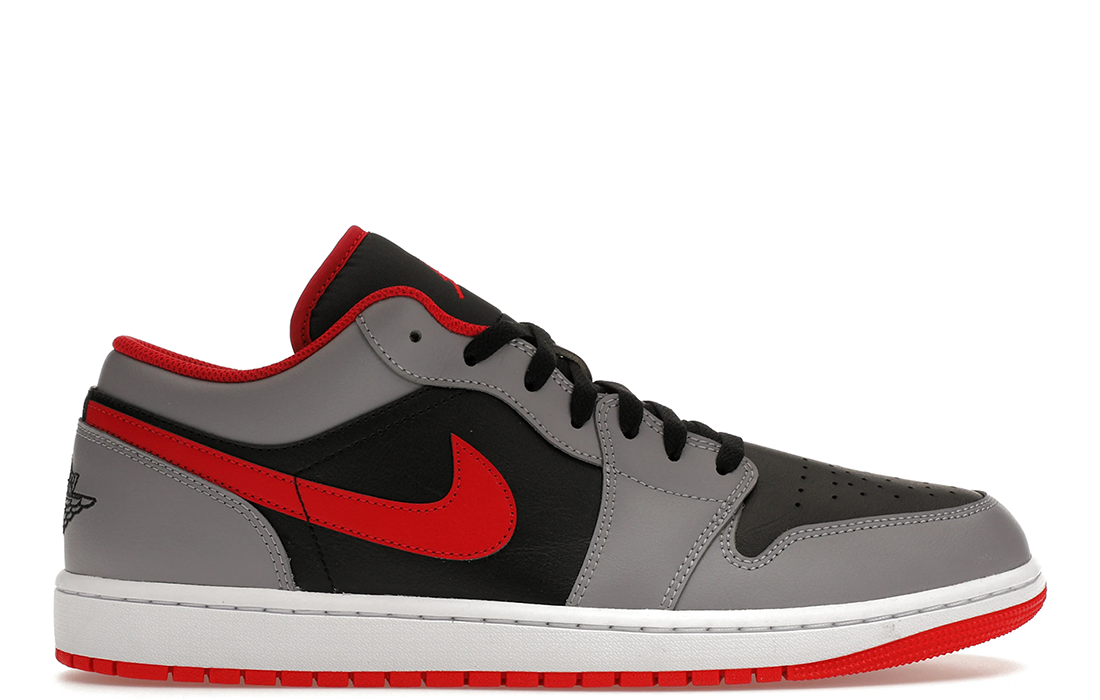 Nike Air Jordan 1 Low "Black Light Smoke Grey Gym Red"