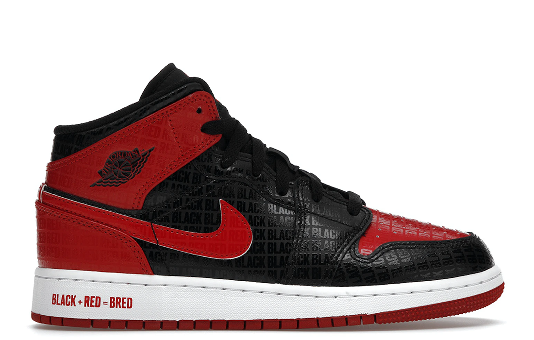 Nike Air Jordan 1 Mid "Bred Text"