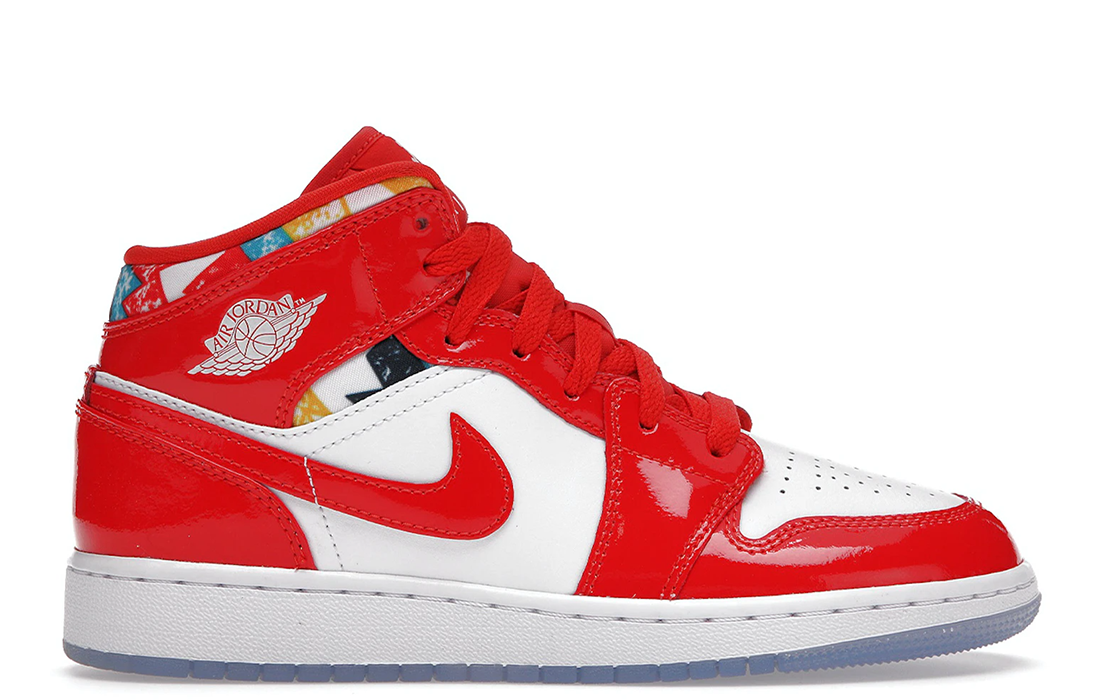 Nike Air Jordan 1 Mid "Barcelona Sweater Red Patent"