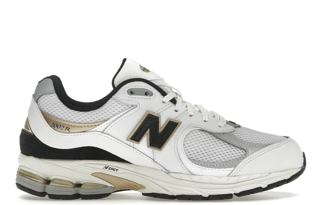 New Balance 2002R "White Black Gold Metallic"