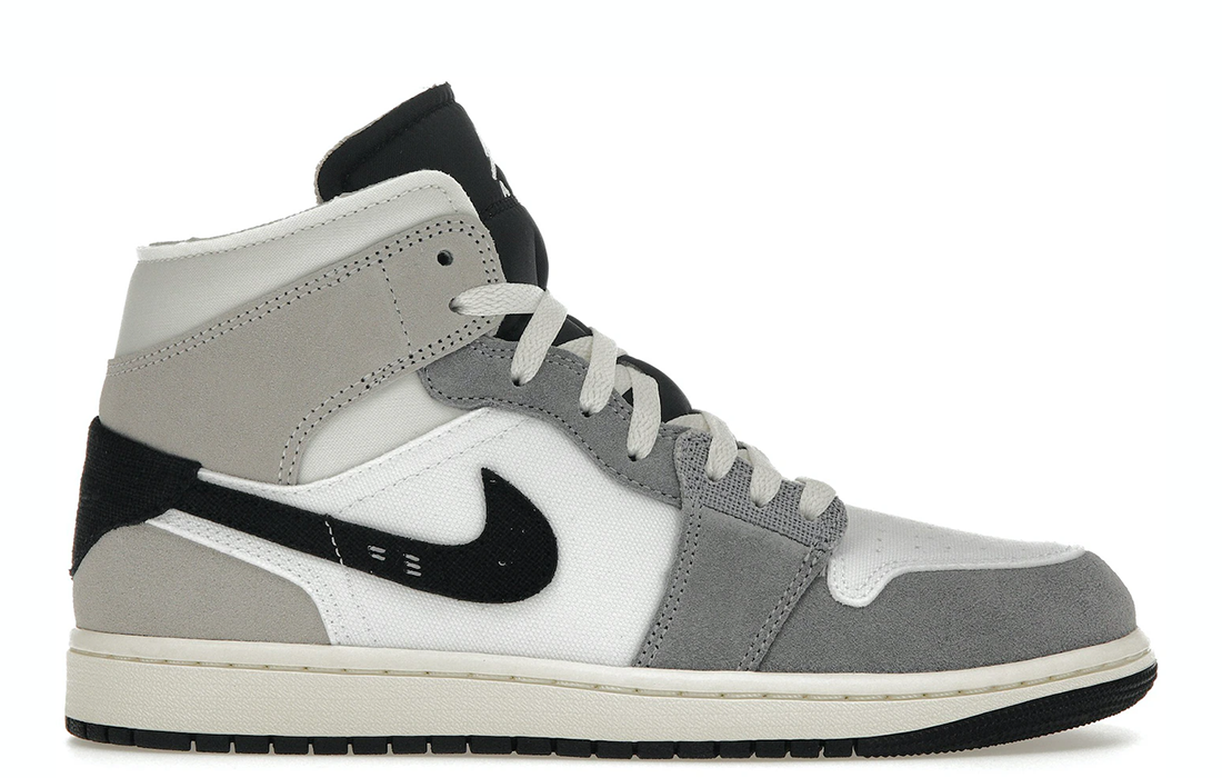 Nike Air Jordan 1 Mid "Craft White Cement Grey Black"