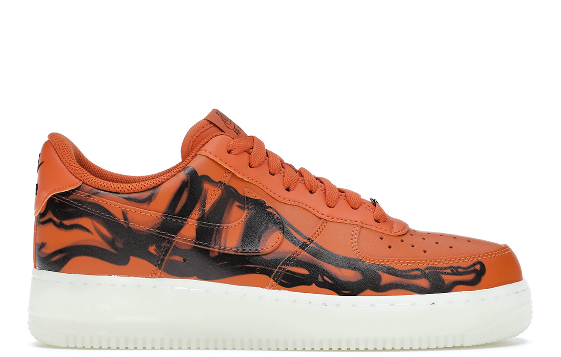 Nike Air Force 1 "Orange Skeleton Halloween"